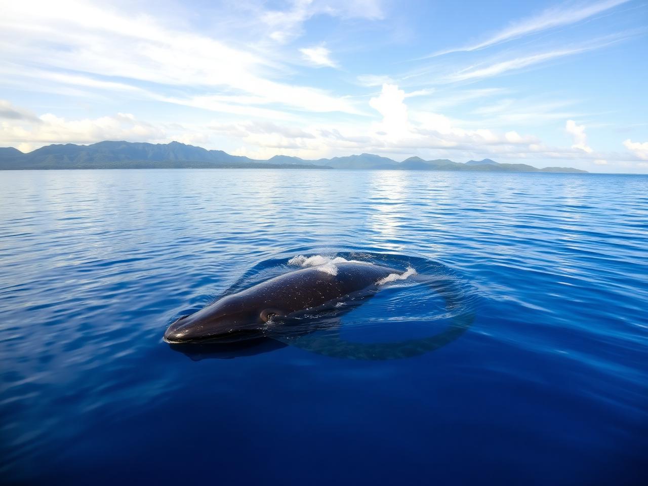 Sperm whale surfacing off Dominica